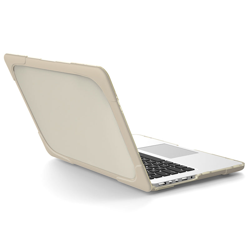 Hard PC Laptop Case Notebook Computer Cover with Supporting Stand Feet for MacBook Pro 15-inch / Pro Retina 15-inch A1398 - Khaki