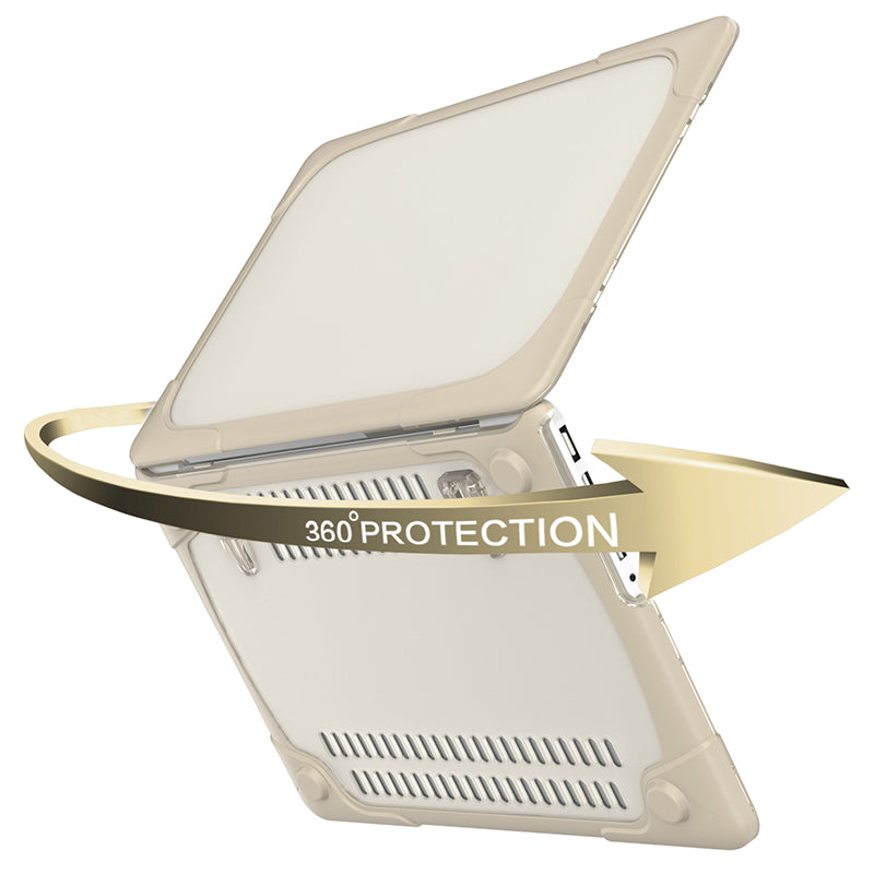 Hard PC Laptop Case Notebook Computer Cover with Supporting Stand Feet for MacBook Pro 15-inch / Pro Retina 15-inch A1398 - Khaki