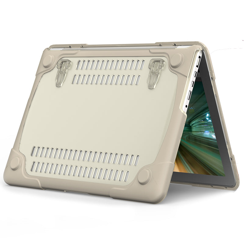 Hard PC Laptop Case Notebook Computer Cover with Supporting Stand Feet for MacBook Pro 15-inch / Pro Retina 15-inch A1398 - Khaki
