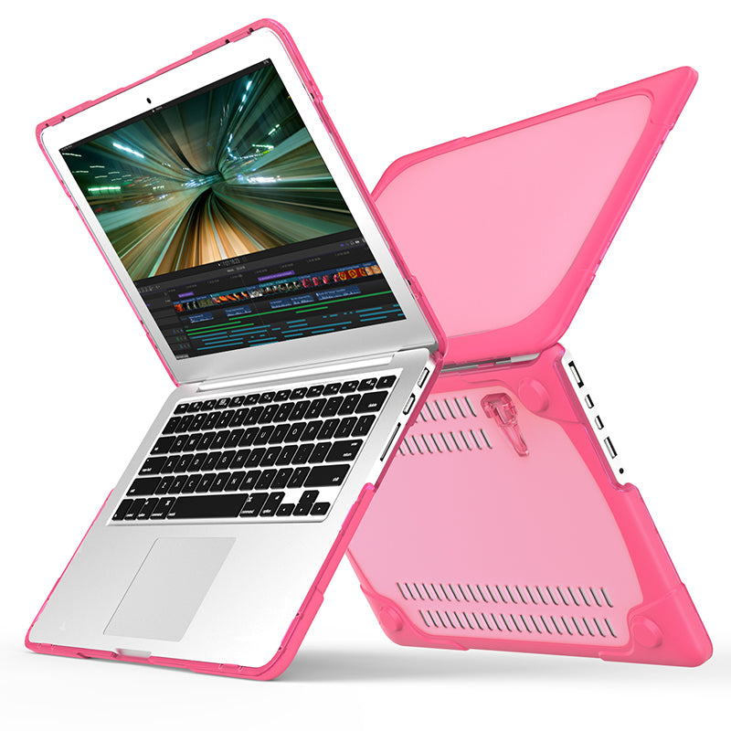 Hard PC Laptop Case Notebook Computer Cover with Supporting Stand Feet for MacBook Pro 15-inch / Pro Retina 15-inch A1398 - Rose