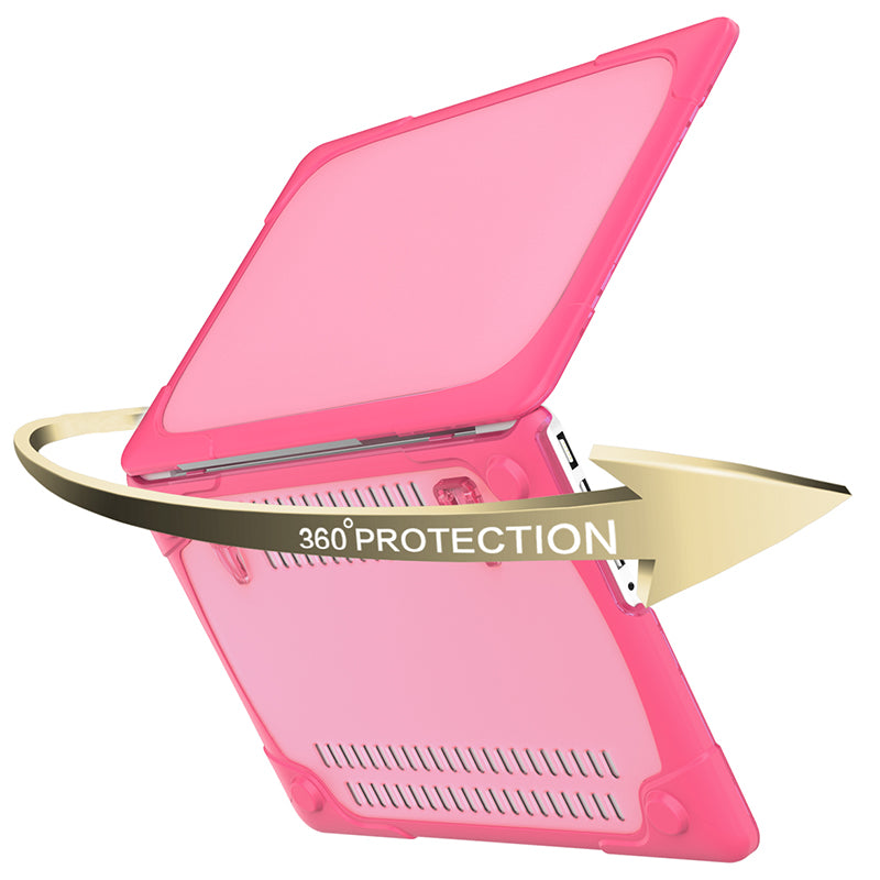 Hard PC Laptop Case Notebook Computer Cover with Supporting Stand Feet for MacBook Pro 15-inch / Pro Retina 15-inch A1398 - Rose