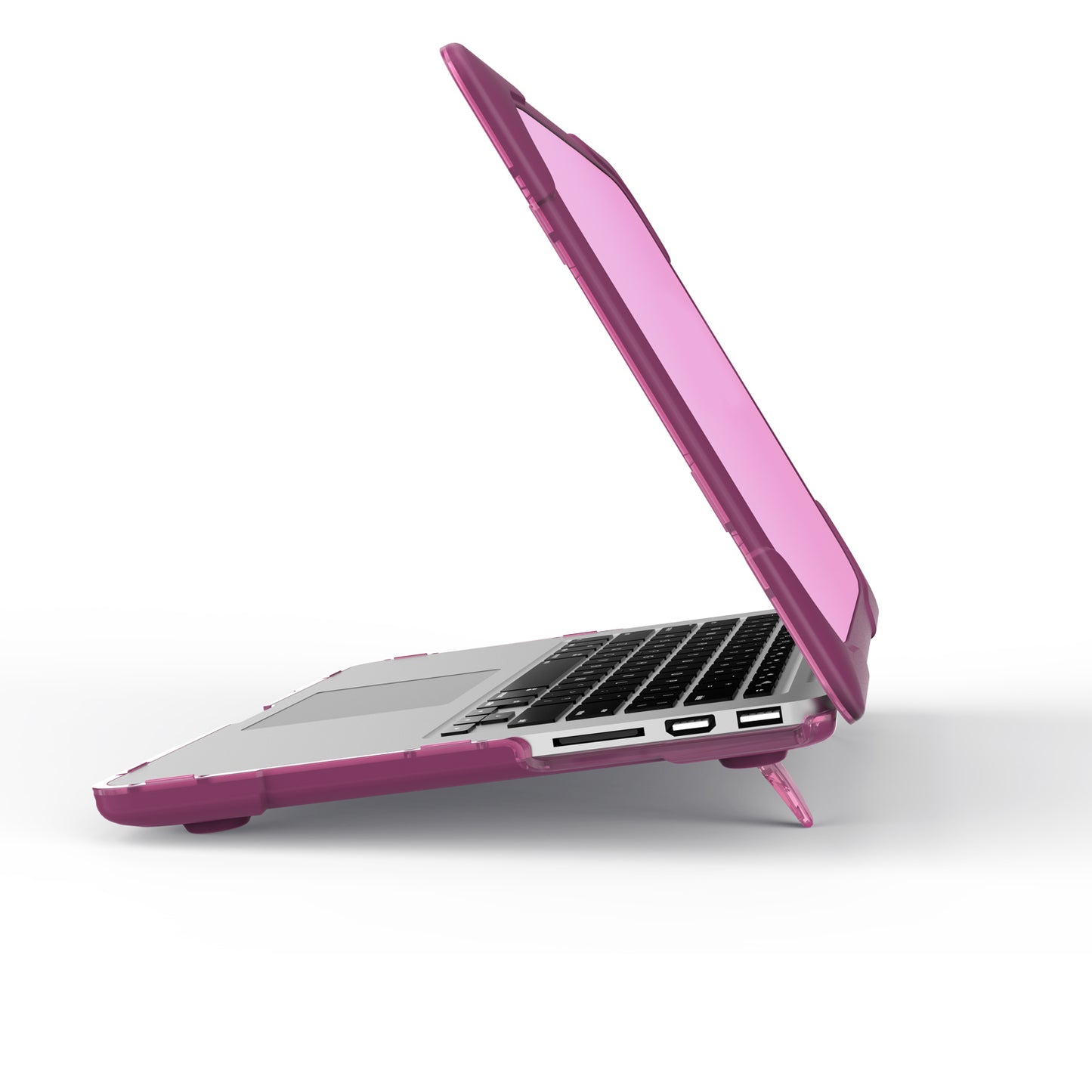 Hard PC Laptop Case Notebook Computer Cover with Supporting Stand Feet for MacBook Pro 15-inch / Pro Retina 15-inch A1398 - Purple