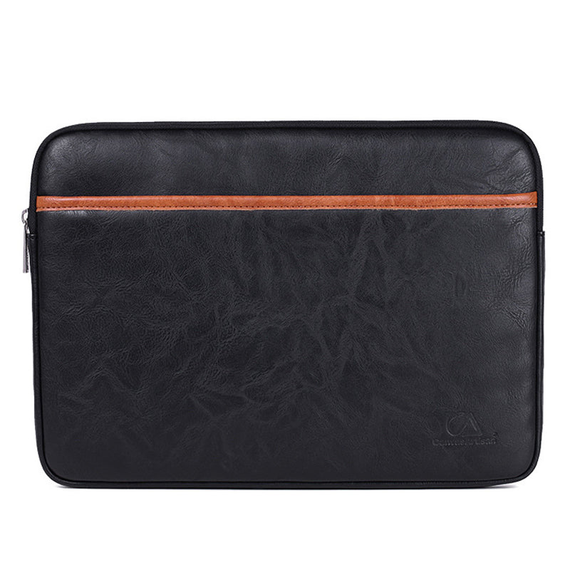 Fashionable Laptop Sleeve 11inch Notebook Computer Simple Style PU Leather Large Carrying Bag Laptop Case - Black / Brown
