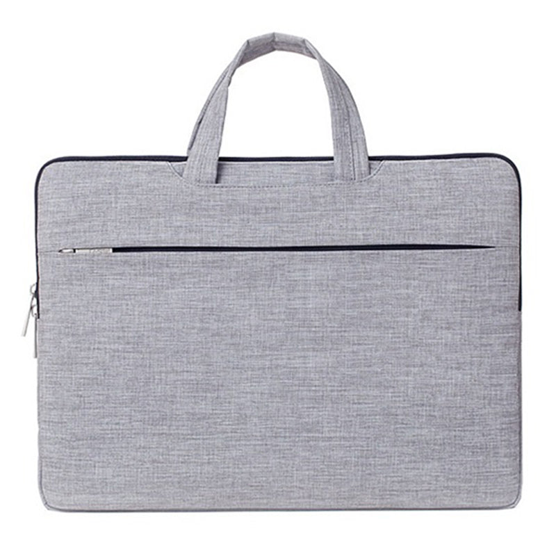 Large Capacity Simple Style Laptop Sleeve 14inch Notebook Carrying Bag for School Business Work - Light Grey