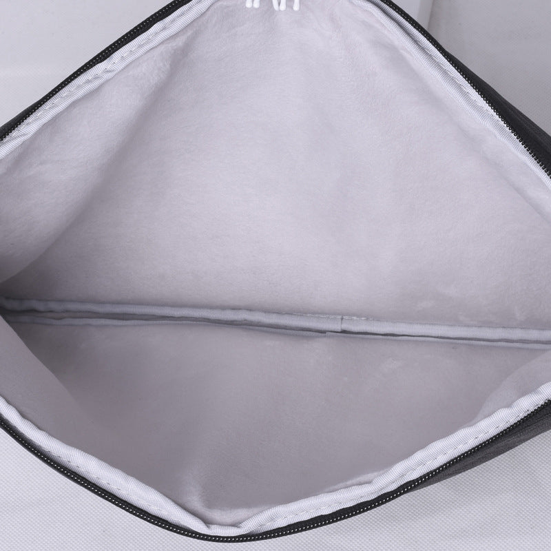 Large Capacity Simple Style Laptop Sleeve 14inch Notebook Carrying Bag for School Business Work - Dark Grey