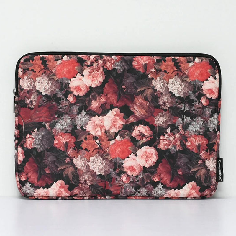H3-01 Anti-scratch Colorful Floral Pattern Laptop Sleeve Canvas Carrying Bag for 12-inch Notebook
