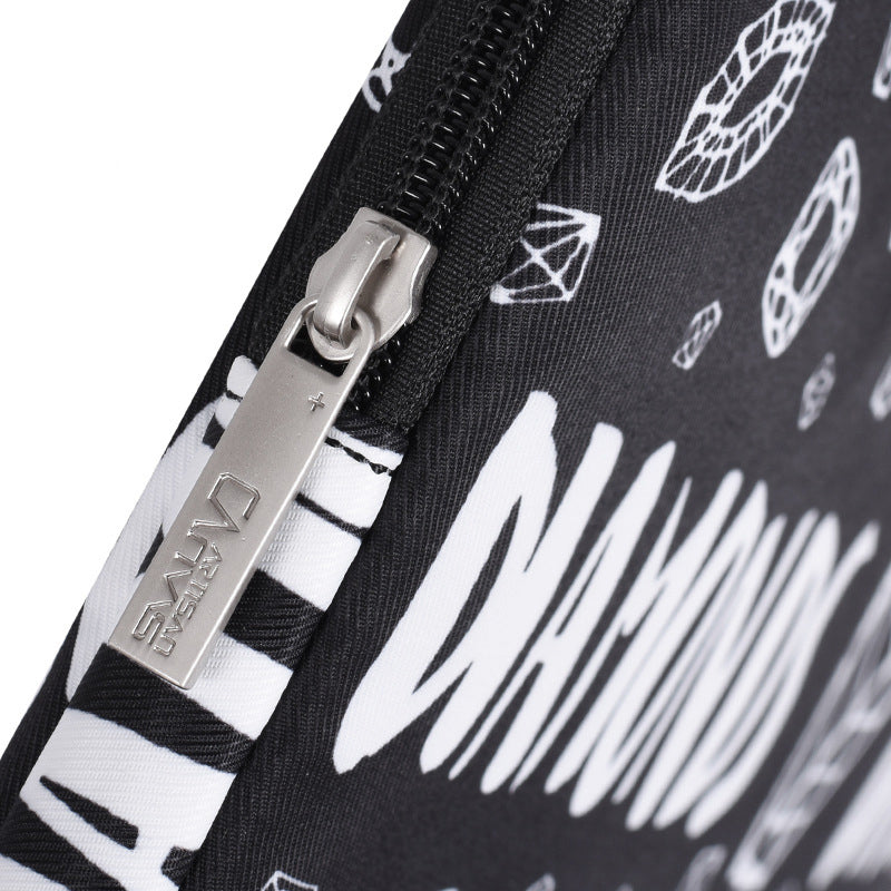 H15-B01 Laptop Sleeve Diamond Pattern Handbag Carrying Case for 12-inch Notebook - Black