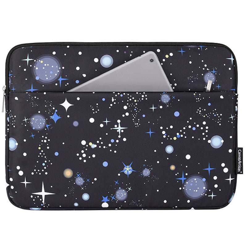 Canvasartian H16-11 Protective Sleeve Starry Sky Pattern Laptop Carrying Bag for 15-inch Notebook - Black