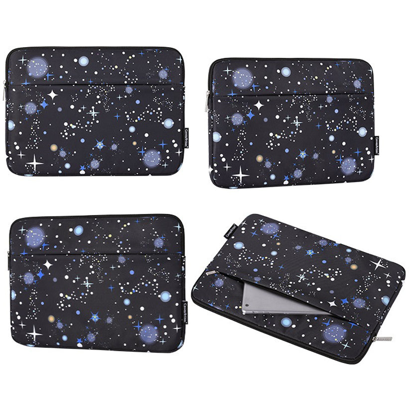 Canvasartian H16-11 Protective Sleeve Starry Sky Pattern Laptop Carrying Bag for 15-inch Notebook - Black