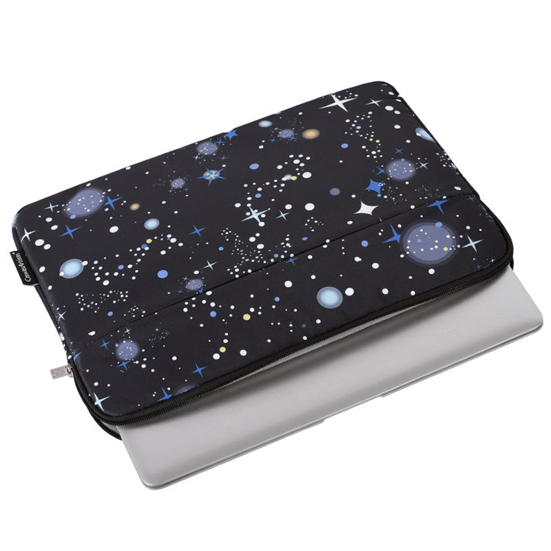 Canvasartian H16-11 Starry Sky Pattern Laptop Sleeve Carrying Bag Case for 14-inch Notebook - Black