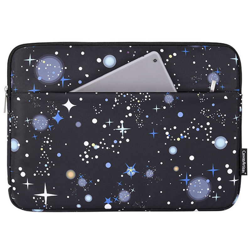 H16-11 Laptop Sleeve Bag Starry Sky Pattern Notebook Carrying Case for 13-inch Laptop - Black