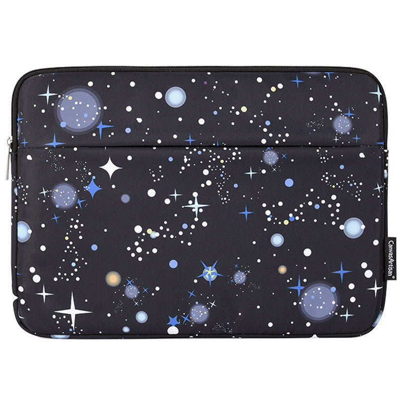 H16-11 Laptop Sleeve Bag Starry Sky Pattern Notebook Carrying Case for 13-inch Laptop - Black