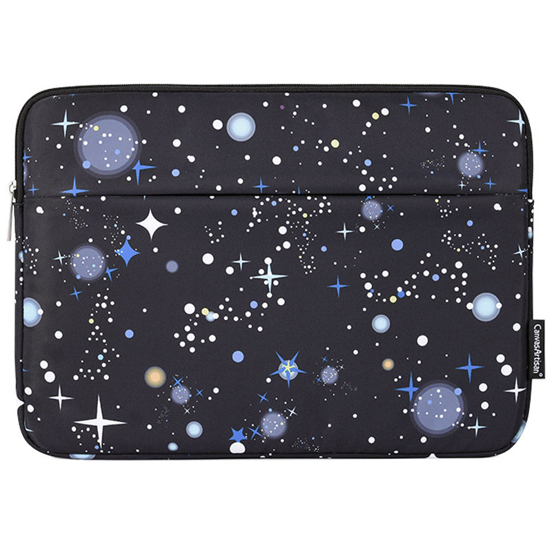 Canvasartian H16-11 Starry Sky Pattern Zipper Laptop Sleeve Carrying Case for 12-inch Notebook - Black