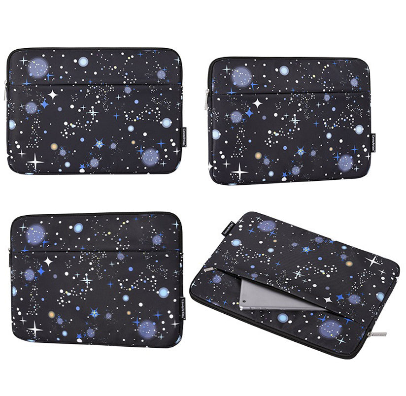 H16-11 Starry Sky Pattern Zipper Protective Sleeve Notebook Bag Case for 11-inch Laptop