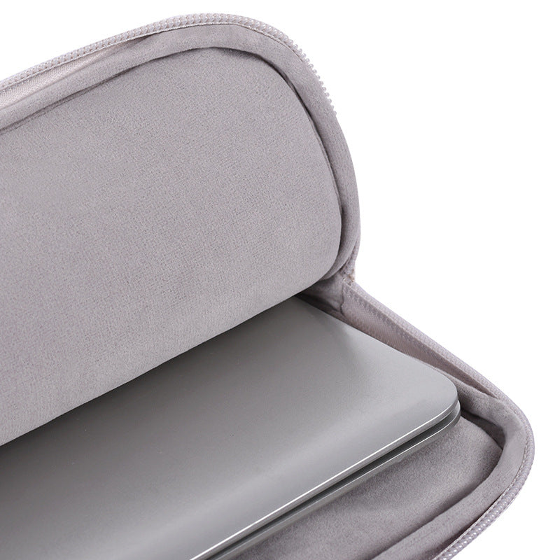 H2-12 15-inch Notebook Protective Case Sleeve Flower Pattern Laptop Carrying Bag - Khaki