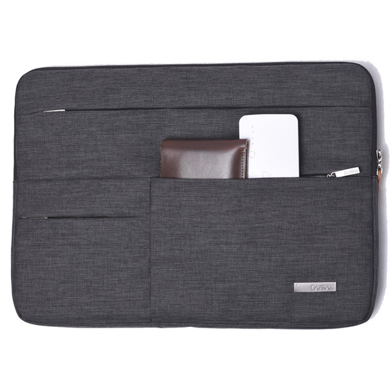 Canvasartisan L2-02 Shockproof Laptop Storage Case Slim Light PU Leather Carrying Bag for 12-inch Notebook - Dark Grey