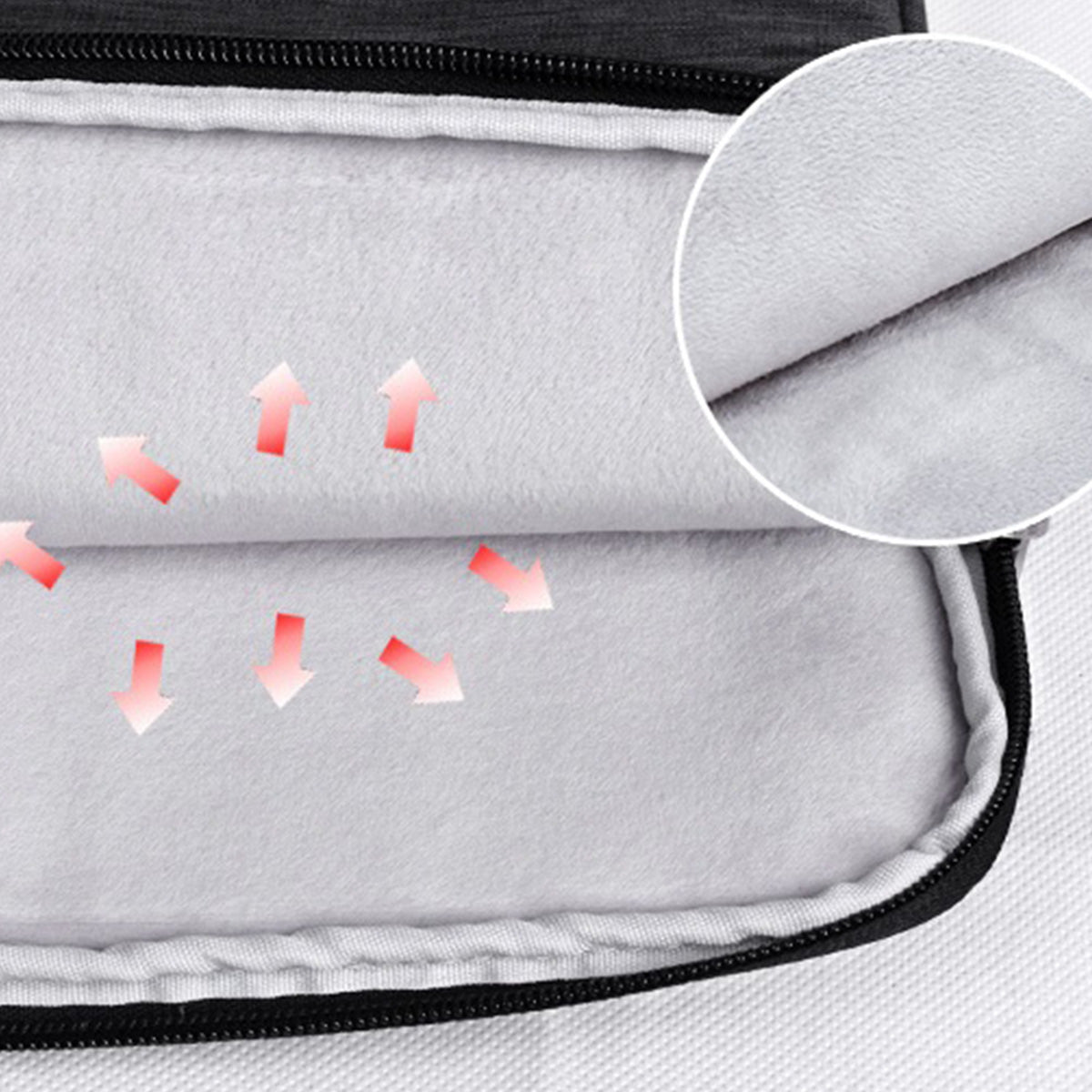 Canvasartisan L2-02 Shockproof Laptop Storage Case Slim Light PU Leather Carrying Bag for 12-inch Notebook - Light Grey