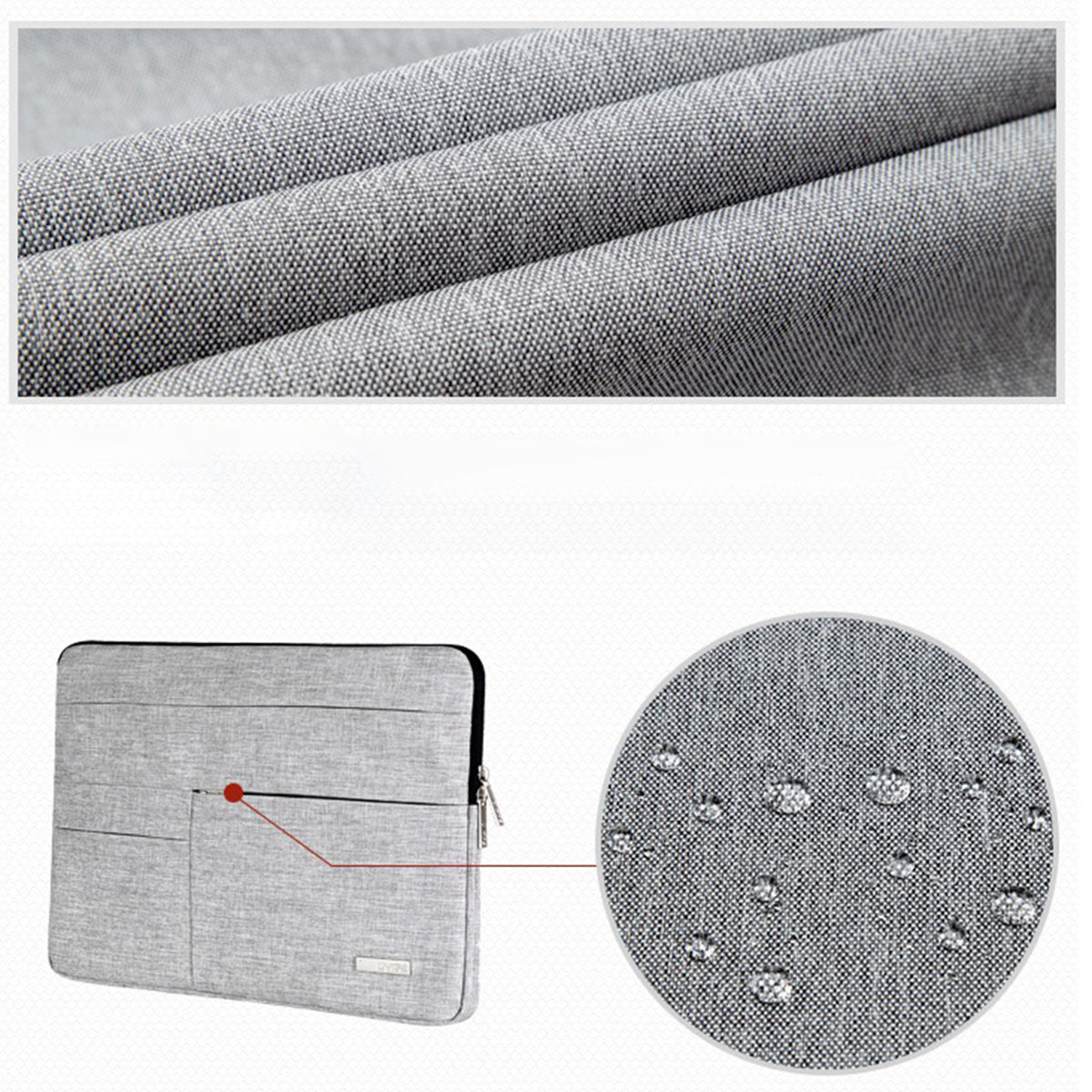 Canvasartisan L2-02 15-inch Notebook Protective Case Sleeve Slim Light Business Style Laptop Carrying Bag - Dark Grey