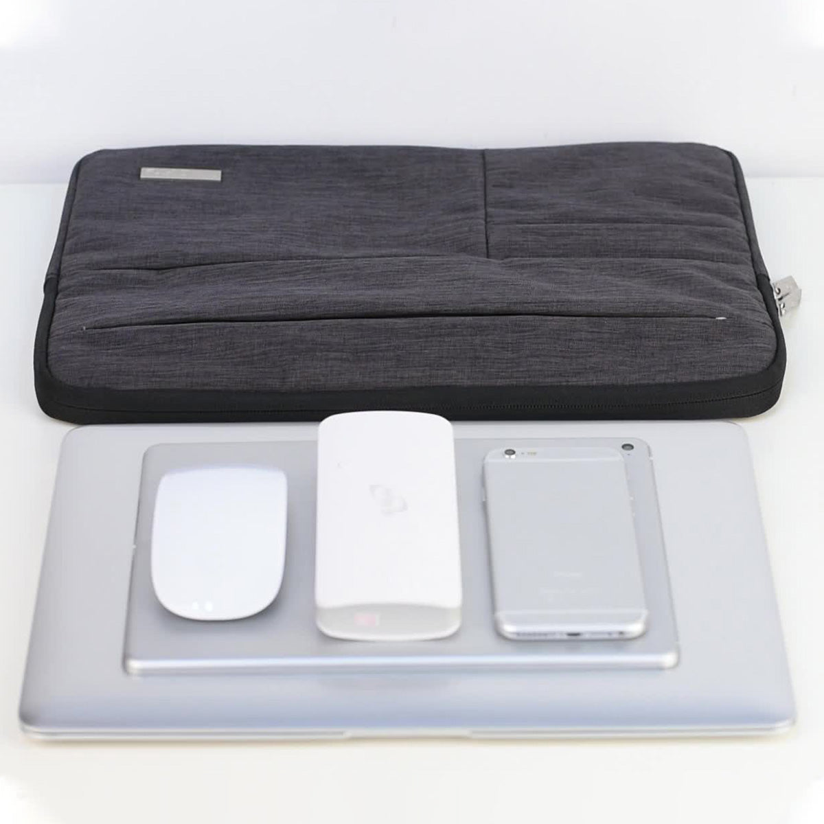 Canvasartisan L2-02 15-inch Notebook Protective Case Sleeve Slim Light Business Style Laptop Carrying Bag - Dark Grey