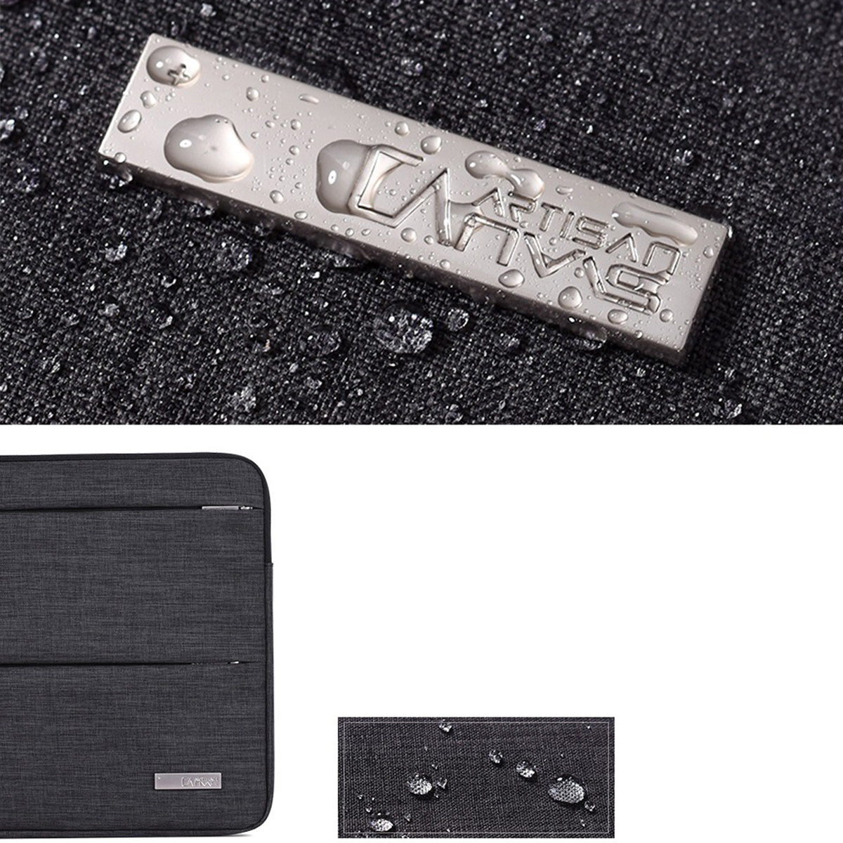 Ultra-thin Laptop Case Slim Zipper Notebook Carrying Pouch with Mini Storage Bag for 11inch Computers - Dark Grey