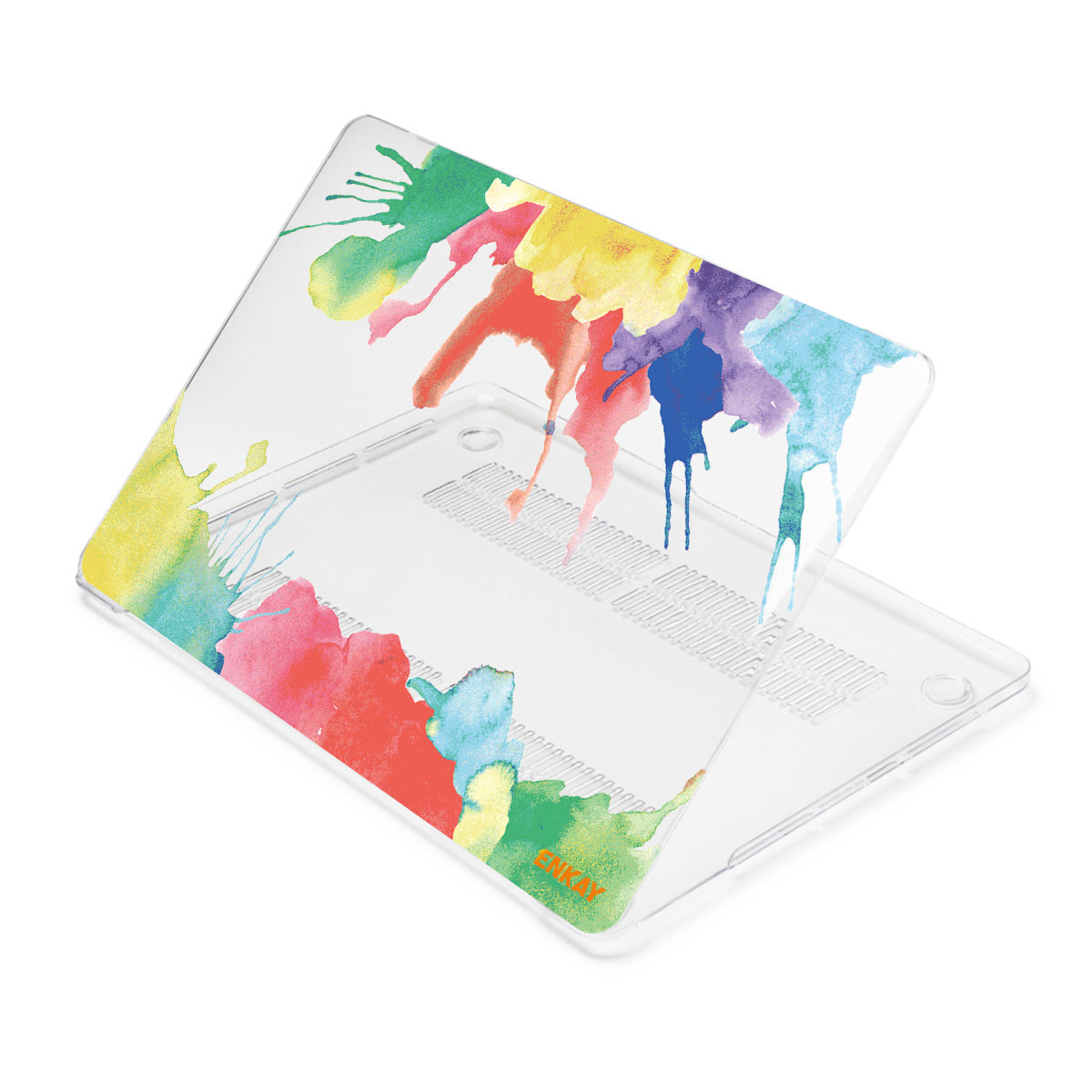 for MacBook Pro 15 inch (2016-2017) A1707/ (2018-2019) A1990 Leaf Giraffe Pattern Notebook Case Hard PC Polycarbonate Crystal Clear Laptop Protective Cover - Watercolor