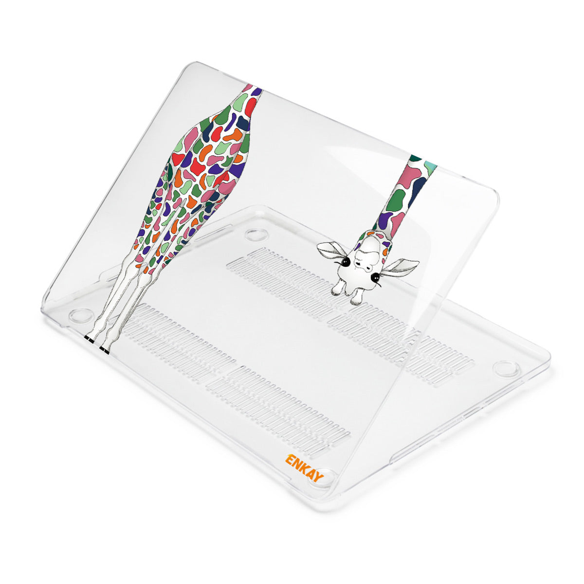 for MacBook Pro 16 inch (2021) A2485 Forest Series Vivid Pattern Transparent Polycarbonate Laptop Case Hard PC Notebook Cover - Giraffe