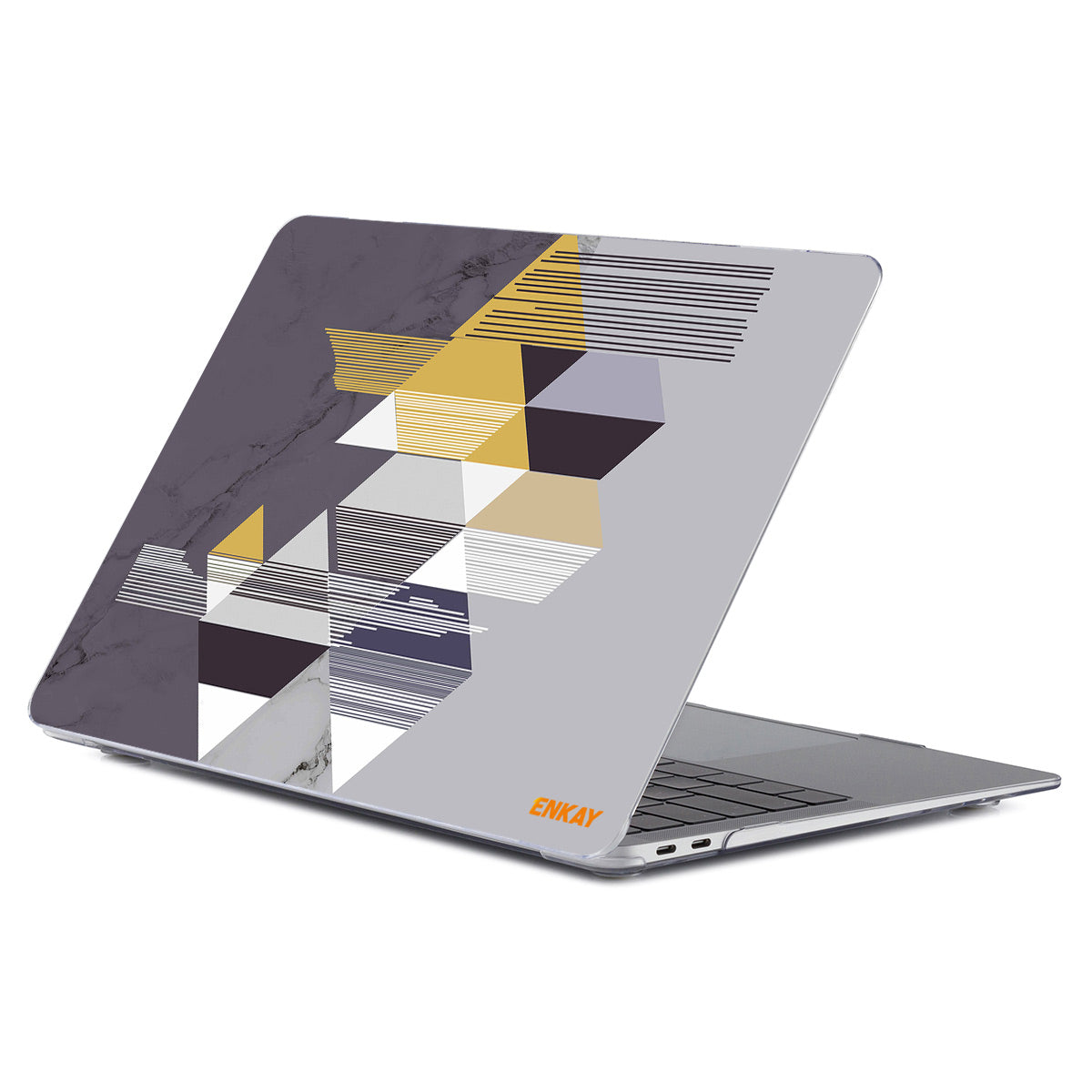 for MacBook Pro 16 inch (2019) A2141 Geometry Series Polycarbonate Laptop Case Transparent Hard PC Protective Notebook Cover - Geometry No.1