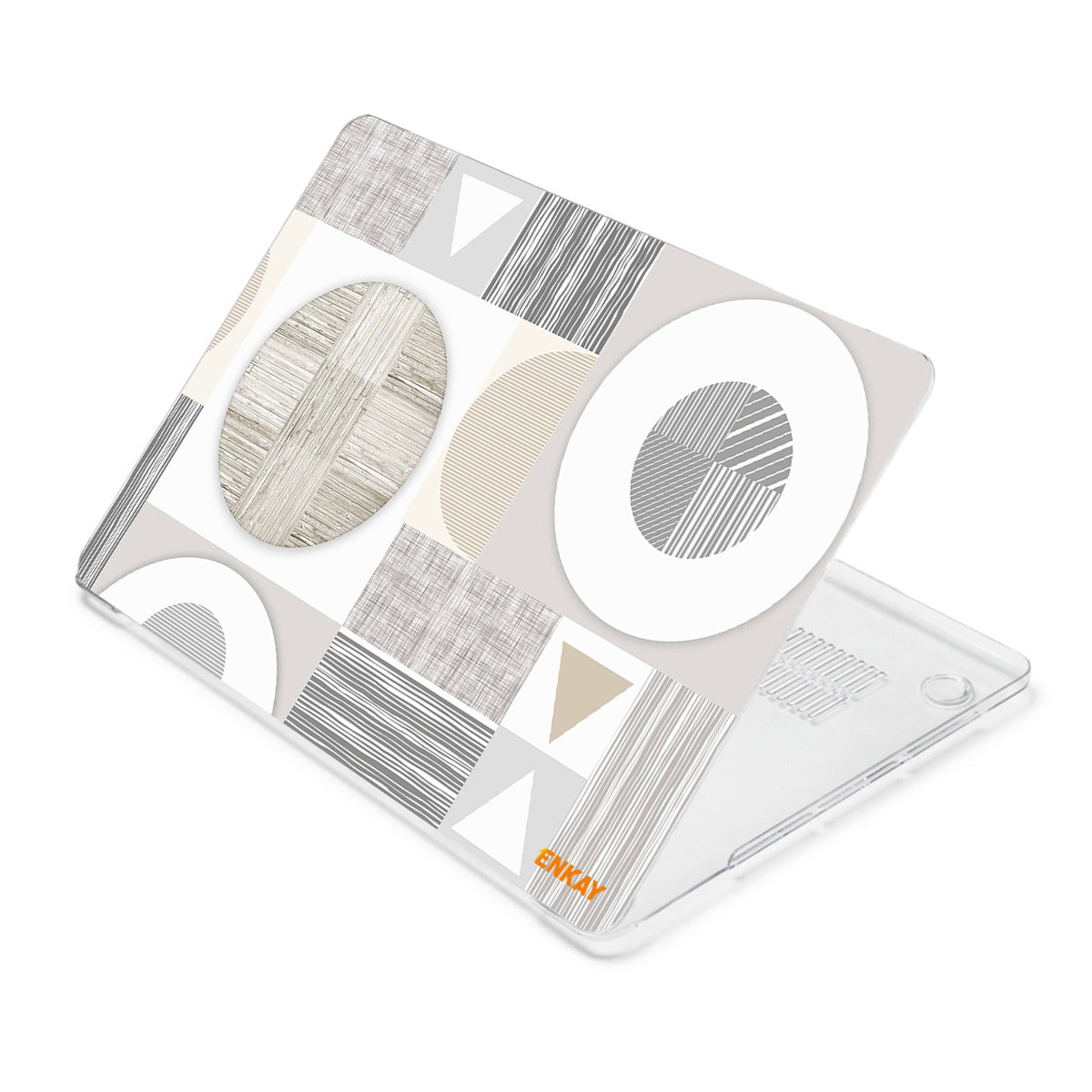 for MacBook Air 13 inch (2018-2019) A1932 Geometry Series Crystal Clear Hard PC Laptop Protective Case Polycarbonate Notebook Cover - Geometry No.3