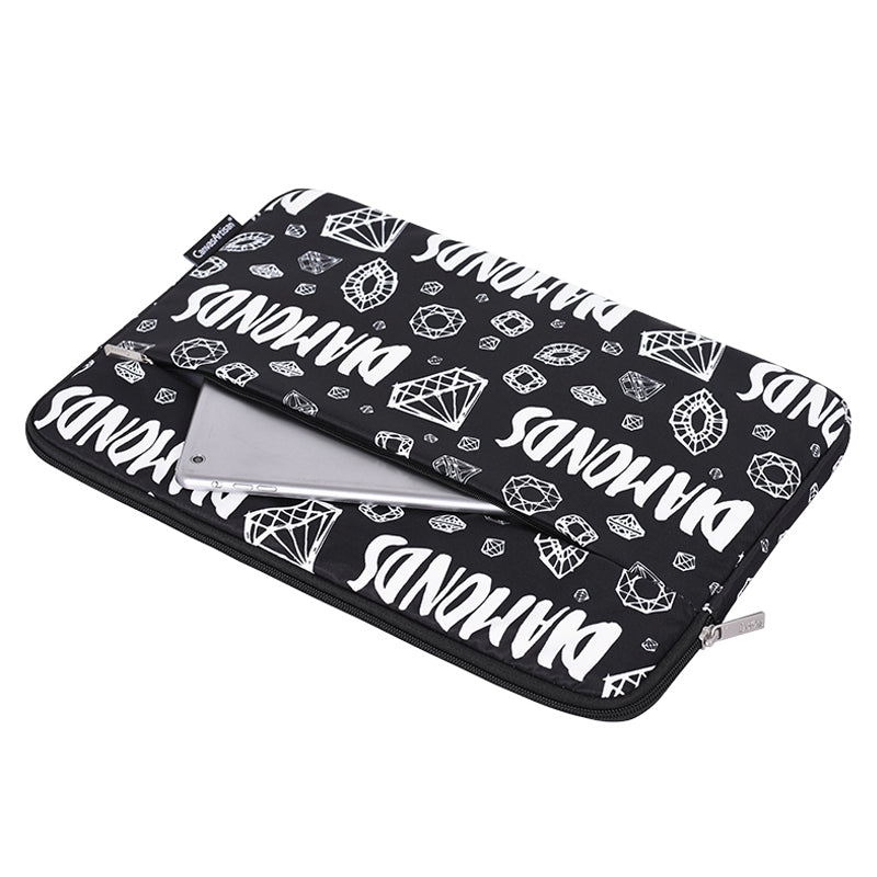 H15-11 Laptop Protective Sleeve Diamond Pattern Zipper Notebook Carrying Bag for 13-inch Notebook