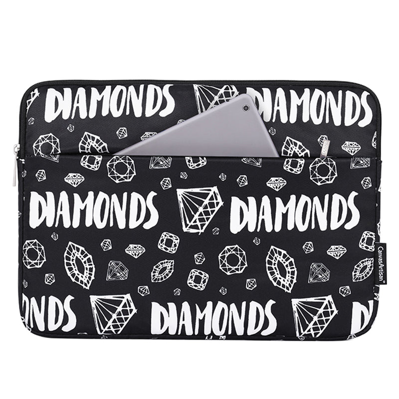 H15-11 Diamond Pattern Soft Lining Laptop Sleeve Storage Bag Notebook Carrying Case for 12-inch Notebook