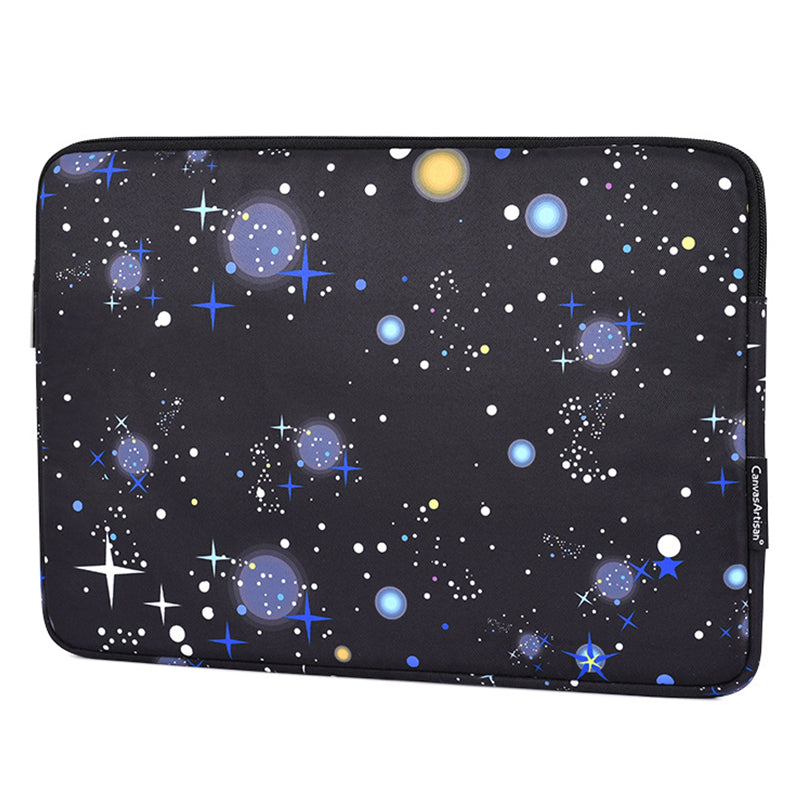 H16-T0123 14-inch Laptop Protective Sleeve Starry Sky Pattern Notebook Bag Pouch with Small Storage Bag
