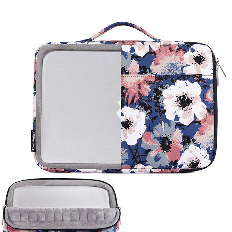KH43-05 13-inch Laptop Sleeve Flower Pattern Handbag Zipper Notebook Bag