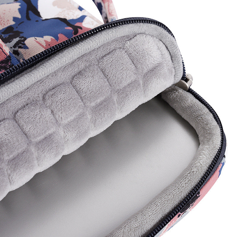 KH43-05 13-inch Laptop Sleeve Flower Pattern Handbag Zipper Notebook Bag