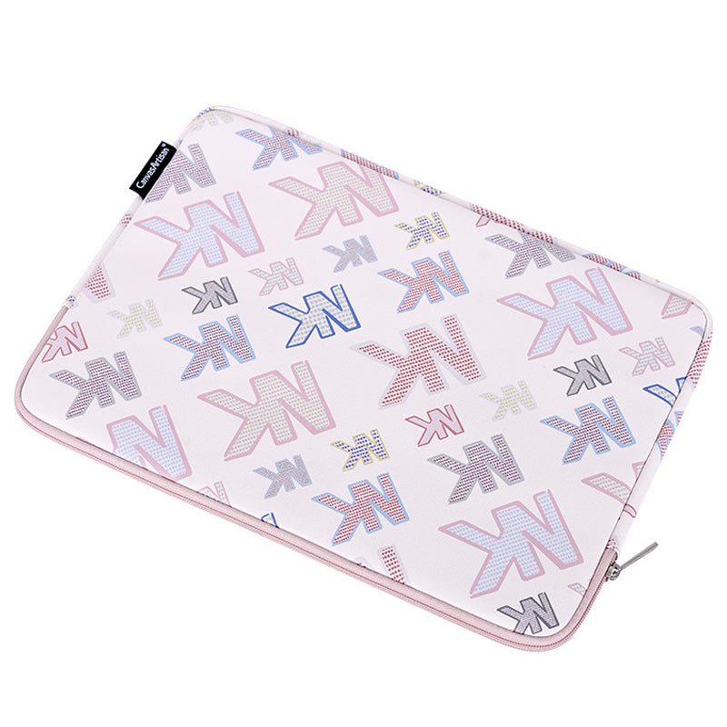 Canvasartisan G59-01 PU Leather Letter NK Design Laptop Sleeve Notebook Carrying Case for 13-inch Laptop - Blue