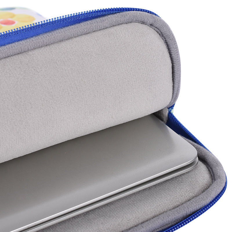 G51-01 15-inch Laptop Bag PU Leather Flower Printing Ultra-thin Protective Notebook Sleeve