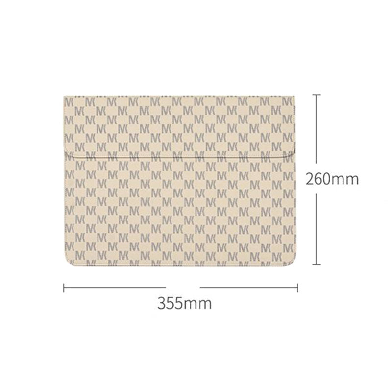 E60-01 Letter M Design Laptop Sleeve Bag PU Leather Carrying Case for 13-inch Laptop