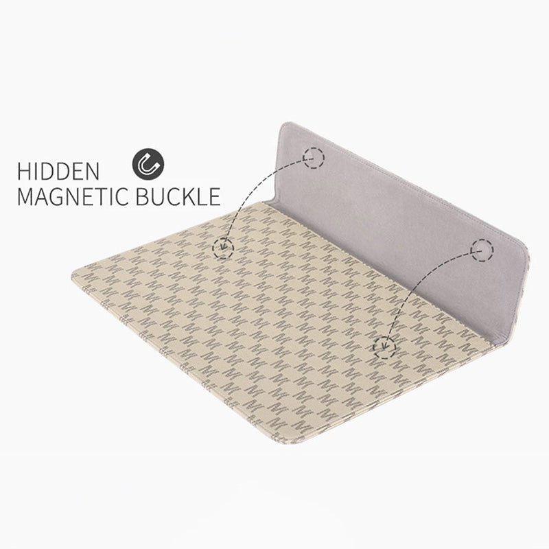 Letter M Design Laptop Sleeve Bag PU Leather Scratch Resistant Carrying Case for 14inch Computers