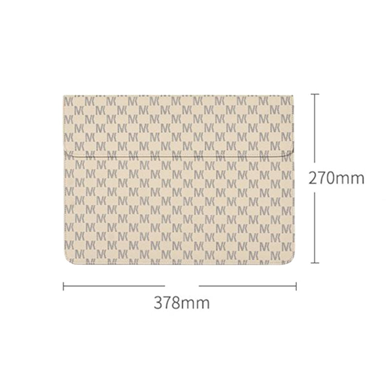 Letter M Design Laptop Sleeve Bag PU Leather Scratch Resistant Carrying Case for 14inch Computers