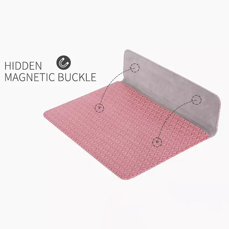 PU Leather 14 inch Laptop Carrying Case Wear-resistant PC Protective Bag Woven Texture Scratch-proof Sleeve Bag with Magnetic Buckle