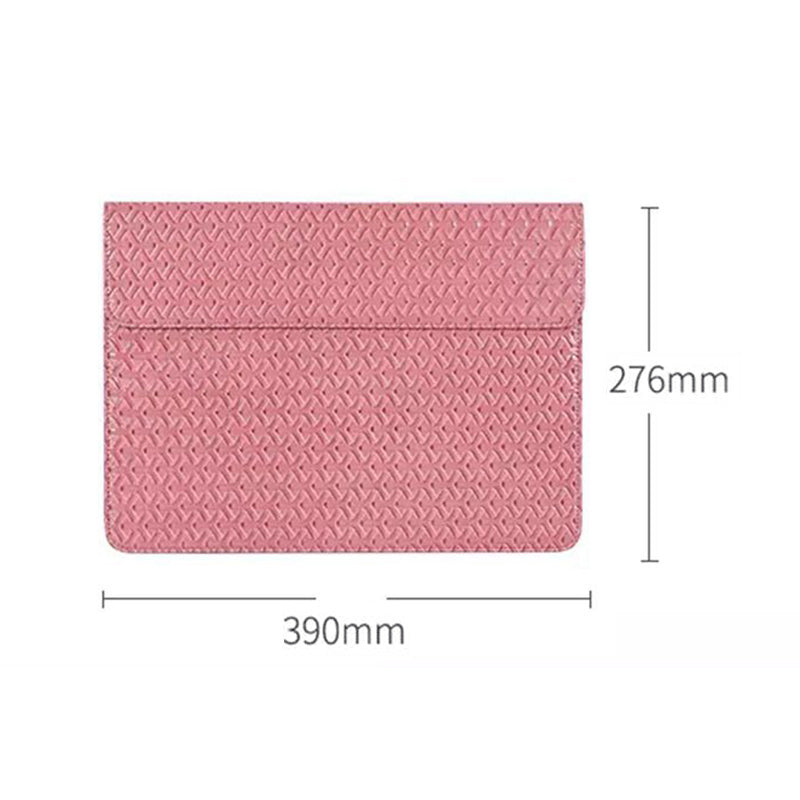 EL30-01 Woven Texture Laptop Carrying Case PU Leather Scratch-proof Sleeve Bag with Magnetic Buckle for 15 inch Laptops