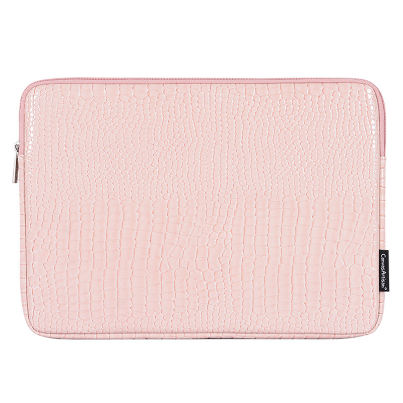 Canvasartisan L32-03 Crocodile Texture PU Leather Laptop Sleeve Bag Notebook Carrying Case - Beige/for 11-inch Laptop