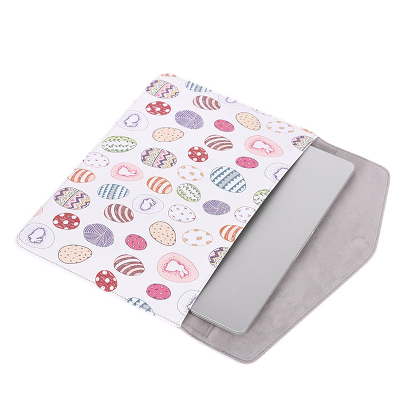 Canvasartisan E52-13 12-inch Laptop Cute Cartoon Pattern Carrying Bag PU Leather Protective Notebook Sleeve - Light Pink