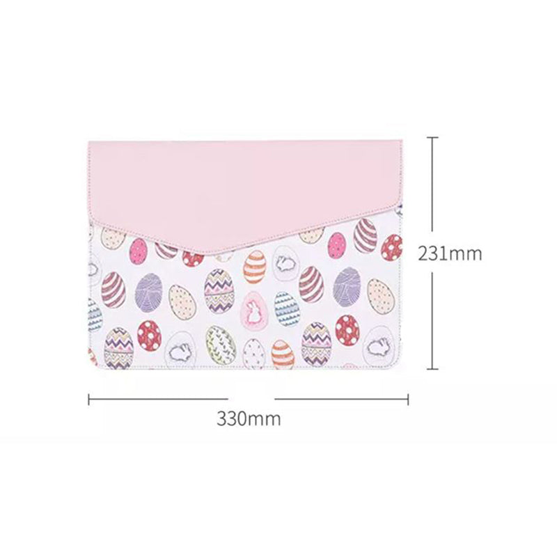 Canvasartisan E52-13 12-inch Laptop Cute Cartoon Pattern Carrying Bag PU Leather Protective Notebook Sleeve - Light Pink