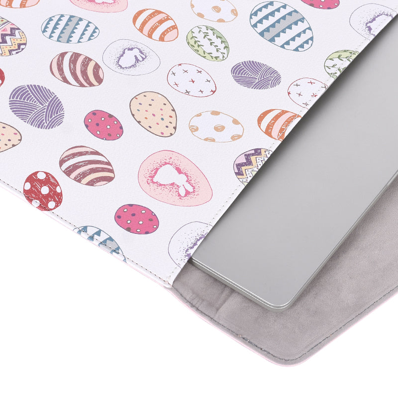 Canvasartisan E52-13 12-inch Laptop Cute Cartoon Pattern Carrying Bag PU Leather Protective Notebook Sleeve - Light Pink