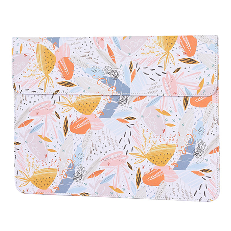 Stylish Printed Laptop Carrying Bag PU Leather Magnetic Closure Envelope Notebook Sleeve Pouch - 12-inch