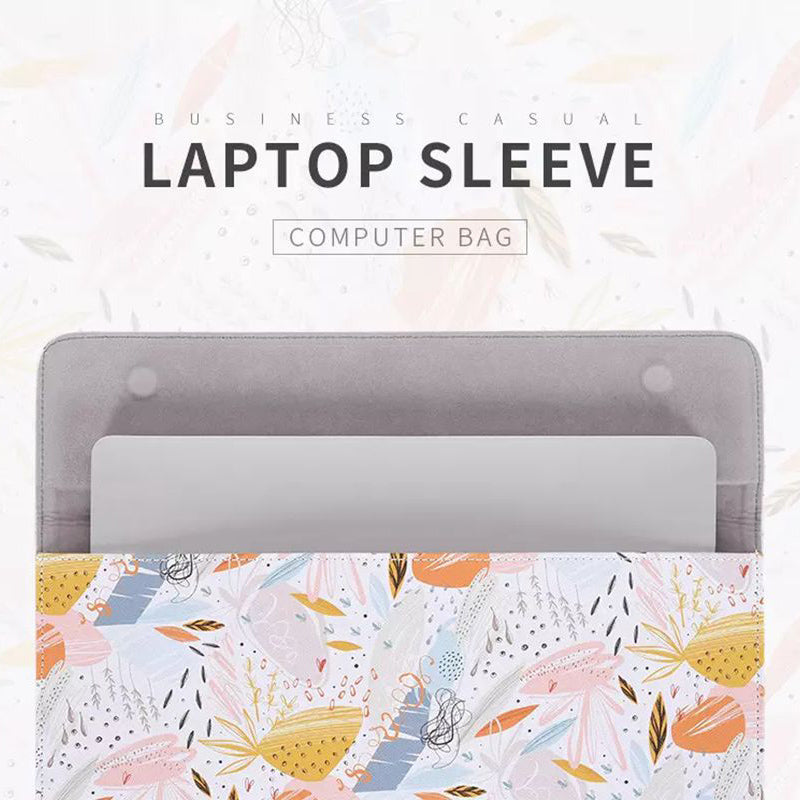 Stylish Printed Laptop Carrying Bag PU Leather Magnetic Closure Envelope Notebook Sleeve Pouch - 13-inch