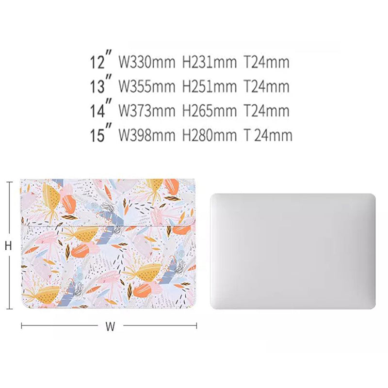 Stylish Printed Laptop Carrying Bag PU Leather Magnetic Closure Envelope Notebook Sleeve Pouch - 13-inch