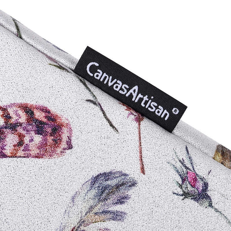 Watercolor Feather Pattern Ultra Slim Laptop Carrying Case Shockproof Notebook Sleeve with Small Bag - White/for 13-inch Laptop