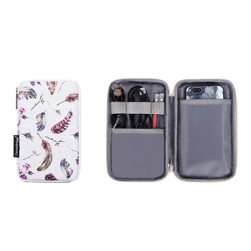 Watercolor Feather Pattern Ultra Slim Laptop Carrying Case Shockproof Notebook Sleeve with Small Bag - White/for 15-inch Laptop