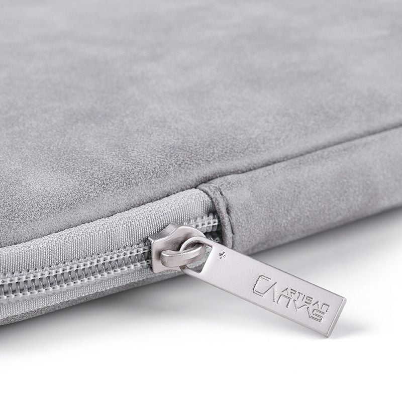 Solid Color Waterproof PU Leather Laptop Sleeve Notebook Case with Small Bag - Grey/for 11-inch Laptop